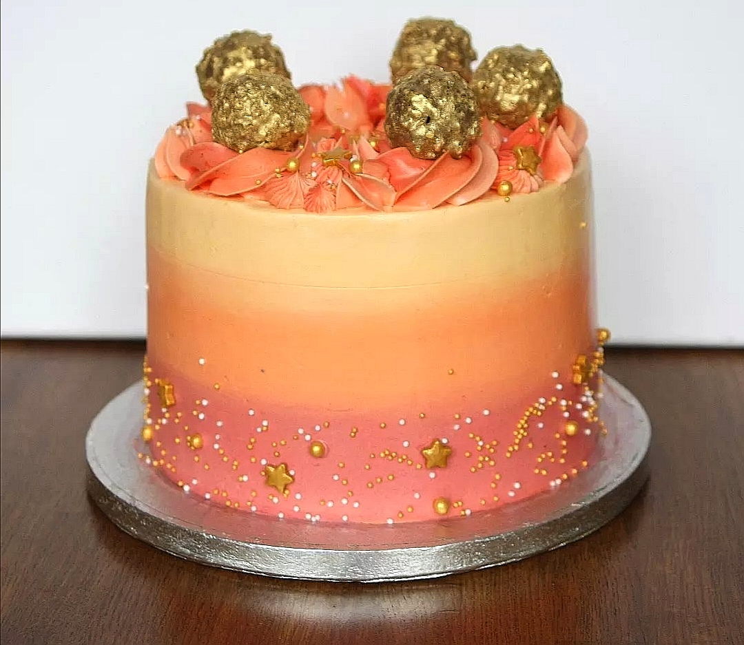 sunset cake ferrero rochers creme taart feest kopen taart cake